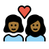 couple with heart, woman, woman, medium-dark skin tone